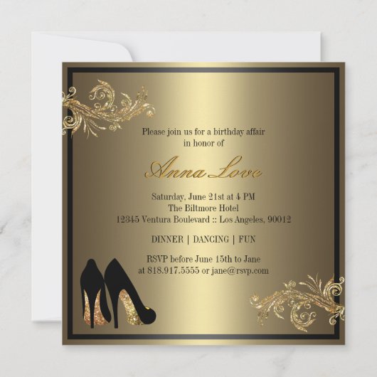 Invitation Chaussures de danse - Fabuleux 60e anniversaire In (Dos)