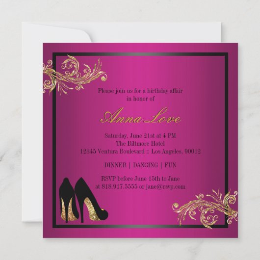 Invitation Chaussures de danse - Fabuleux 60e anniversaire In (Dos)