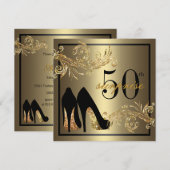 Invitation Chaussures de danse - Fabulous 50th Surprise (Devant / Derrière)
