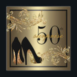 Invitation Chaussures de danse - Fabulous 50th Surprise<br><div class="desc">Si vous avez besoin de couleurs personnalisées ou d'aide pour créer votre invitation,  n'hésitez pas à me contacter à zazzlepartydepot@gmail.com . J'ai hâte de vous entendre !</div>