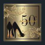 Invitation Chaussures de danse - Fabulous 50th Surprise<br><div class="desc">Si vous avez besoin de couleurs personnalisées ou d'aide pour créer votre invitation,  n'hésitez pas à me contacter à zazzlepartydepot@gmail.com . J'ai hâte de vous entendre !</div>