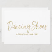 Invitation Chaussures de danse Panneau de mariage doré élégan (Devant / Derrière)