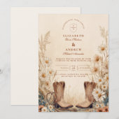 Invitation Chaussures de Mariage Rustique Campagnard Daisy (Devant / Derrière)