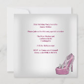Invitation Chaussures de martini blanches roses pour fête d'a (Dos)