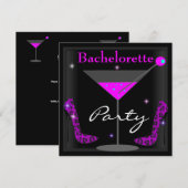 Invitation Chaussures de Martini Violet Rose Noir pour Enterr (Devant / Derrière)