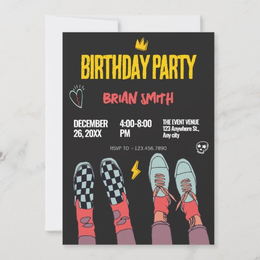 Invitation Chaussures de mode pour adolescents (Devant)