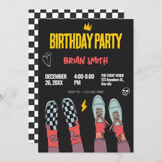 Invitation Chaussures de mode pour adolescents  (Devant / Derrière)