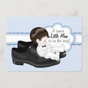 Invitation Chaussures de Papa Bébé Little Man Baby Shower