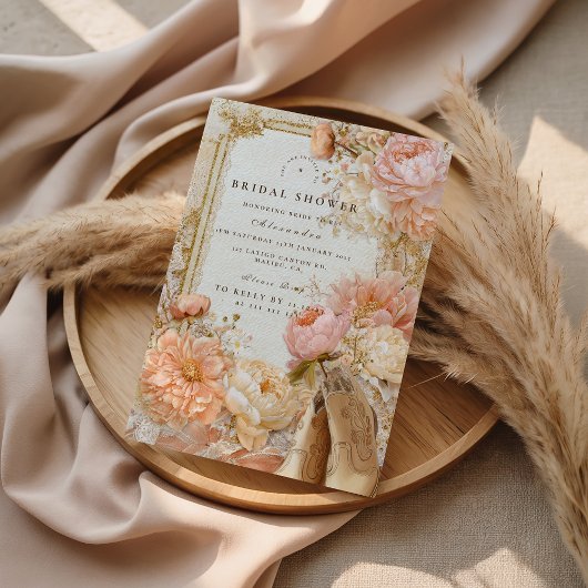 Invitation Chaussures de Prairie Mariage Peach