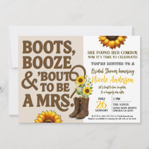 Invitation Chaussures de randonnée Booze & Bout to be Mrs. Ph