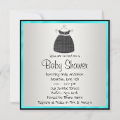Invitation Chaussures de robe bleu sarcelle noir bébé fille d (Dos)