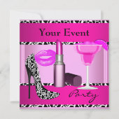 Invitation Chaussures de soirée rose rouge à lèvres (Devant)