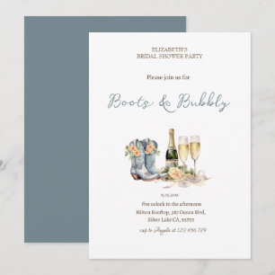 Invitation Chaussures de vin floral et douche de mariée pétil