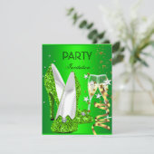Invitation Chaussures d'or Green Lime fête d'anniversaire (Debout devant)