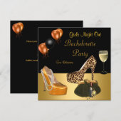 Invitation Chaussures dorées de fête de Bachelorette Talons h (Devant / Derrière)