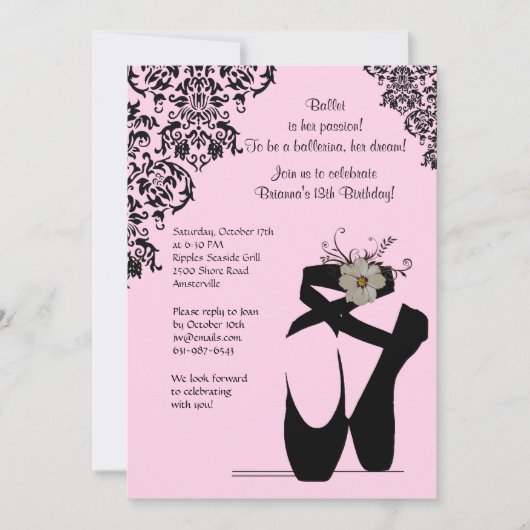 Invitation Chaussures d'orteil avec l'invitation noire de (Devant)