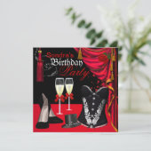 Invitation Chaussures en Champagne Rouge Noir Chaussures Toph (Debout devant)