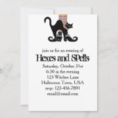 Invitation Chaussures en sorcière blanche Halloween Chat noir (Devant)