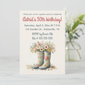 Invitation Chaussures et fleurs de jardin modifiables Fête d' (Debout devant)