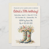 Invitation Chaussures et fleurs de jardin modifiables Fête d' (Devant / Derrière)