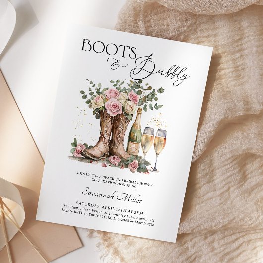 Invitation Chaussures et Pétillant Réception de Mariage Rusti