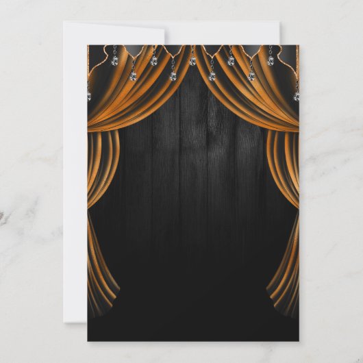 Invitation Chaussures et rideaux en sorcière noir et orange H (Dos)