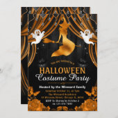 Invitation Chaussures et rideaux en sorcière noir et orange H (Devant / Derrière)