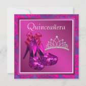 Invitation Chaussures Fuchsia Tiara High Heel Chaud Rose Quin (Devant)