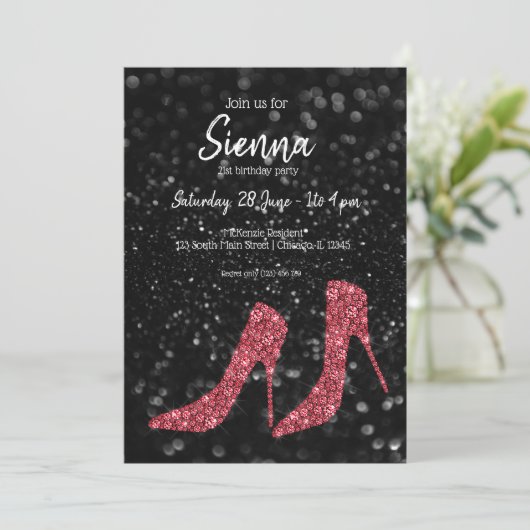 Invitation Chaussures Glam talons hauts pour toutes les occas (Debout devant)