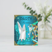 Invitation Chaussures Gold Blue pour la fête d'anniversaire (Debout devant)