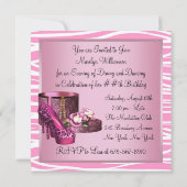 Invitation Chaussures Leopard High Heel rose Zebra Anniversai (Dos)