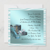 Invitation Chaussures Leopard High Heel Turquoise Blue Annive (Dos)