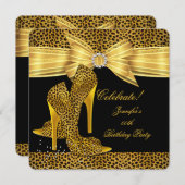 Invitation Chaussures Leopard High Heels Gold Black Anniversa (Devant / Derrière)