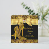Invitation Chaussures Leopard High Heels Gold Black Anniversa (Debout devant)