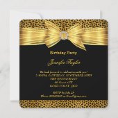 Invitation Chaussures Leopard High Heels Gold Black Anniversa (Dos)