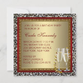 Invitation Chaussures Leopard Red High Heel Anniversaire (Dos)