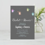 Invitation Chaussures Mason Jars Gris Douche (Debout devant)