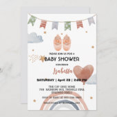 Invitation Chaussures mignonnes baby shower filles afro-améri (Devant / Derrière)