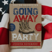 Invitation Chaussures Militaires Rustiques Fête de départ Cér