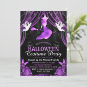 Invitation Chaussures noires et violettes et rideaux Shimmer  (Debout devant)