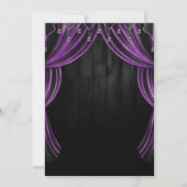 Invitation Chaussures noires et violettes et rideaux Shimmer  (Dos)