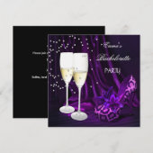 Invitation Chaussures noires léopard violet pour enterrement  (Devant / Derrière)