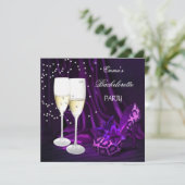 Invitation Chaussures noires léopard violet pour enterrement  (Debout devant)