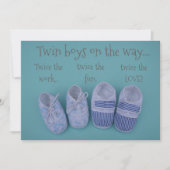 Invitation Chaussures pastel garçon jumeaux baby shower invit (Devant)
