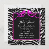 Invitation Chaussures pour bébé Hot rose Zebra Baby Girl Douc (Dos)