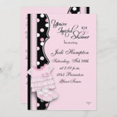 Invitation Chaussures princières roses (Devant / Derrière)