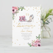 Invitation Chaussures Quinceañera Baskets Roses Talons 15 Flo (Debout devant)
