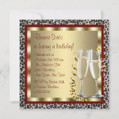 Invitation Chaussures Red High Heel Anniversaire du léopard r (Dos)