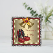 Invitation Chaussures Red High Heel Fête de Noël du léopard (Debout devant)