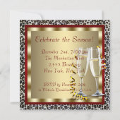 Invitation Chaussures Red High Heel Fête de Noël du léopard (Dos)